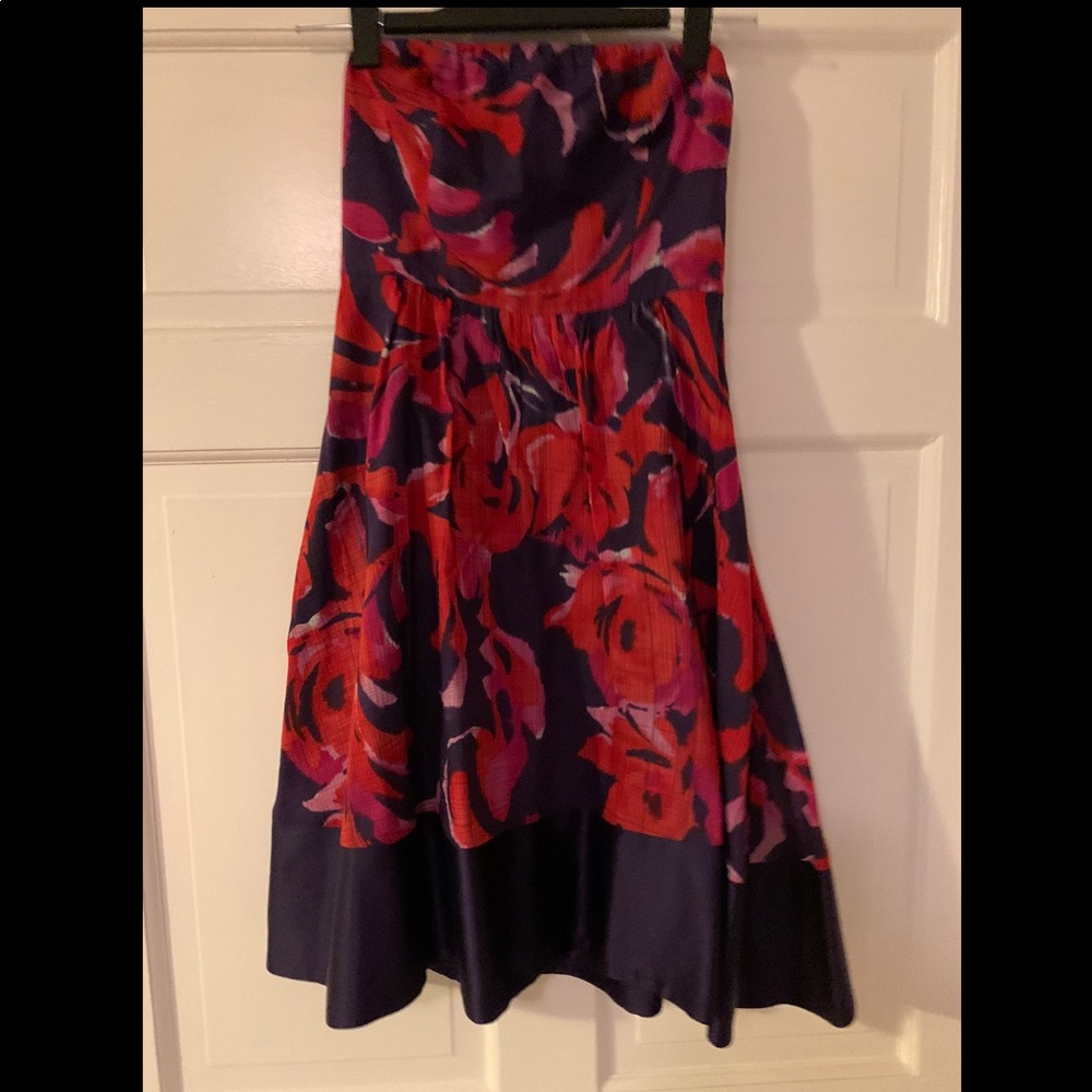 Floral Print Strapless Dress